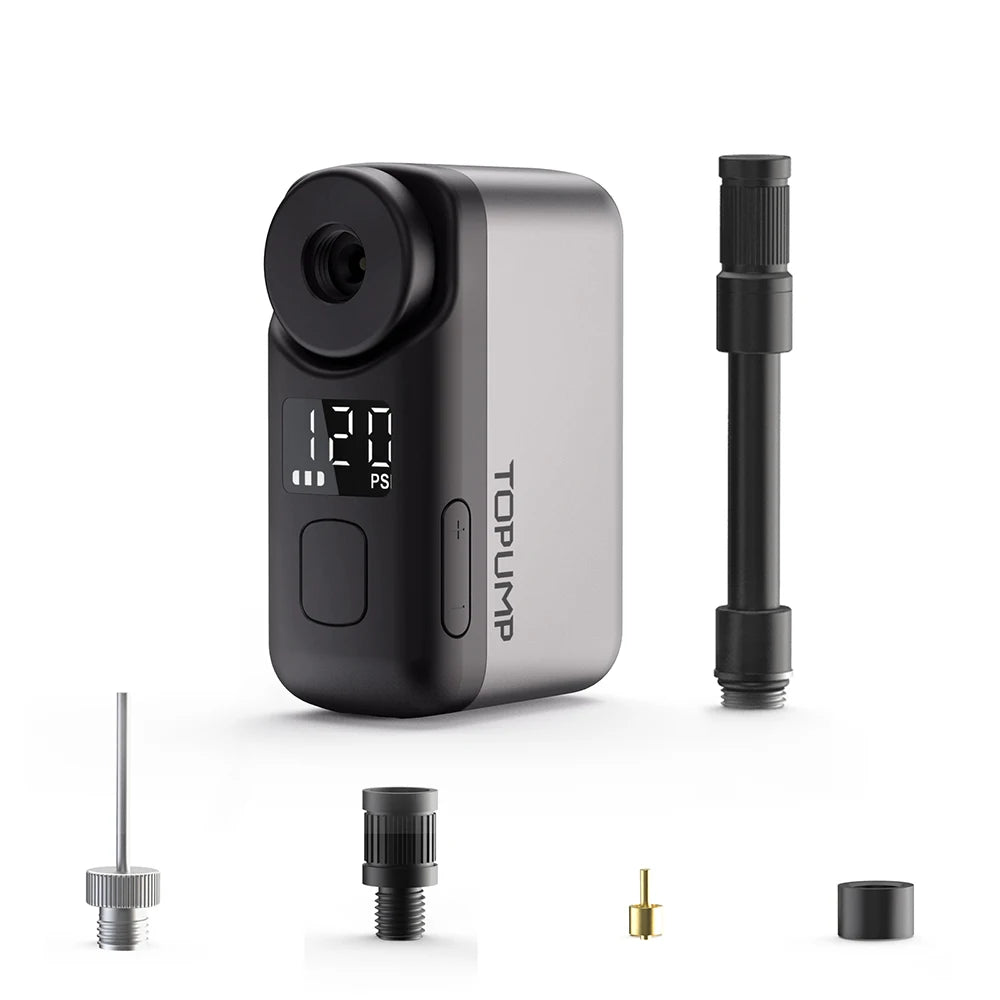 Mini Compresor Eléctrica Portátil para Bicicleta OPUMP TB2 PRO , Inflador de Neumáticos Inalámbrico, 120 PSI Máx., Batería de 450 mAh con Pantalla y Carga Rápida